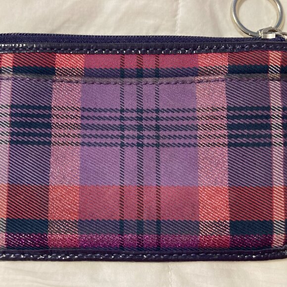 Coach Poppy Tartan Keychain Wallet Coin Purse - Picture 2 of 12